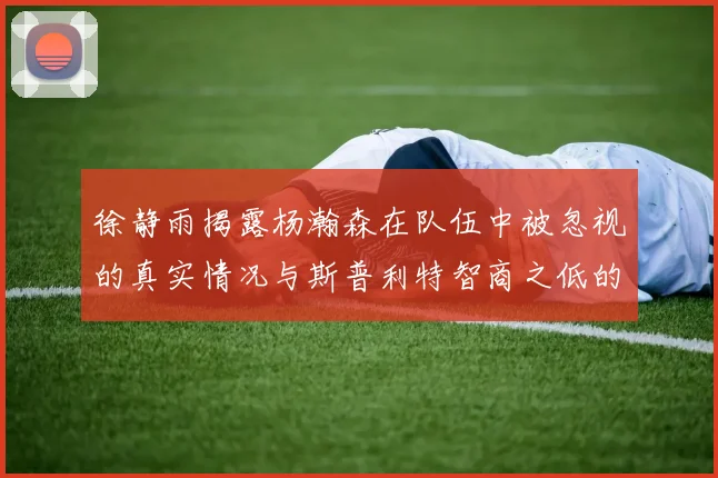 徐静雨揭露杨瀚森在队伍中被忽视的真实情况与斯普利特智商之低的尴尬真相